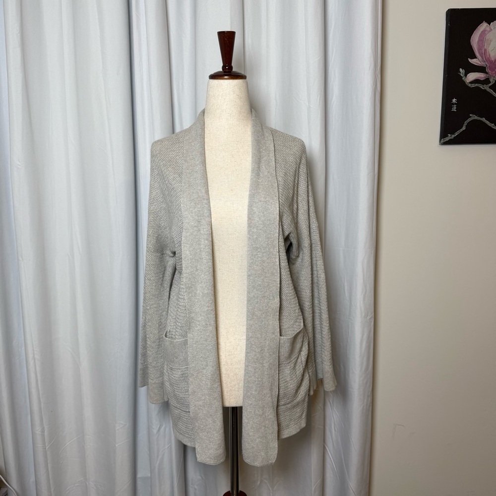 Aritzia Wilfred Cardigan Silk Cotton Cashmere Blend Open Front Sweater Small